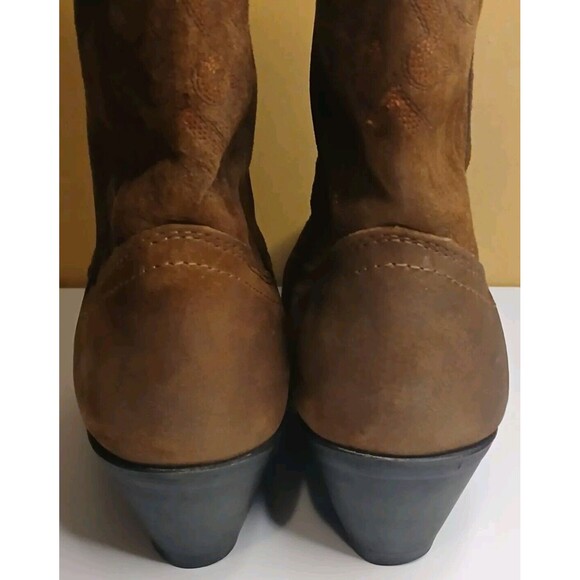 Laredo Women's Sz 7.5 Brown Sueded Leather Cowgirl Western Boots 2.5" Heel EUC - Picture 15 of 16